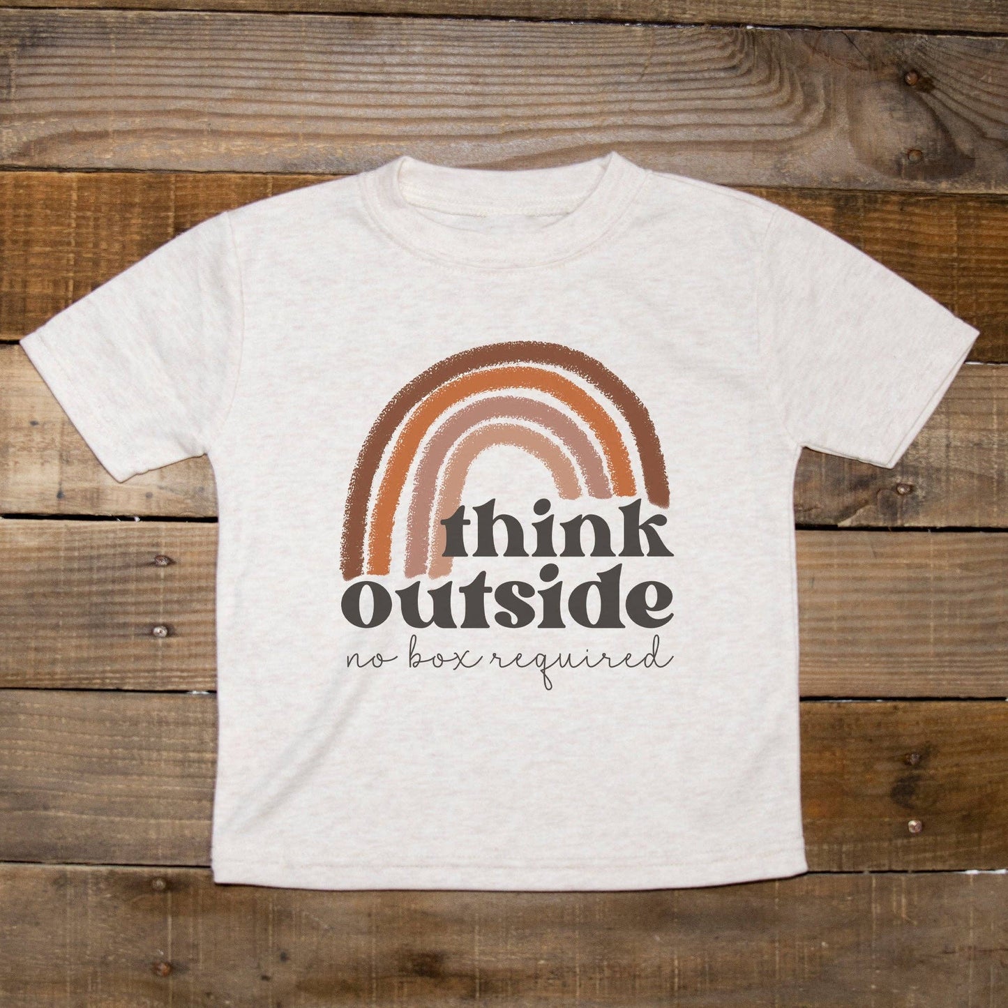 "Think outside - no box required" Child tee