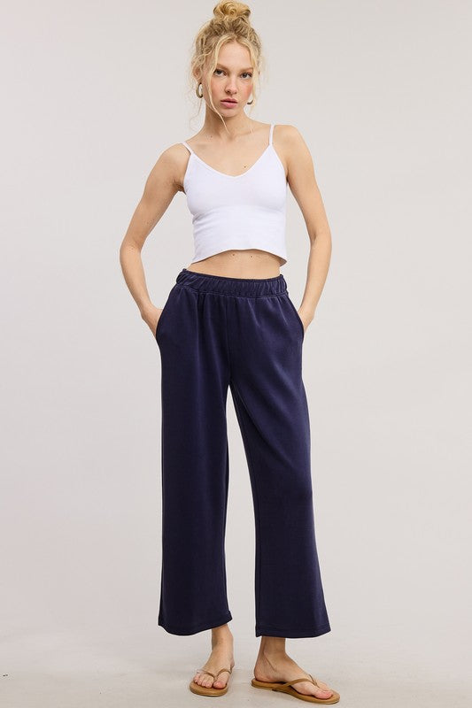 Scuba Cropped Pants (Gray / Navy)