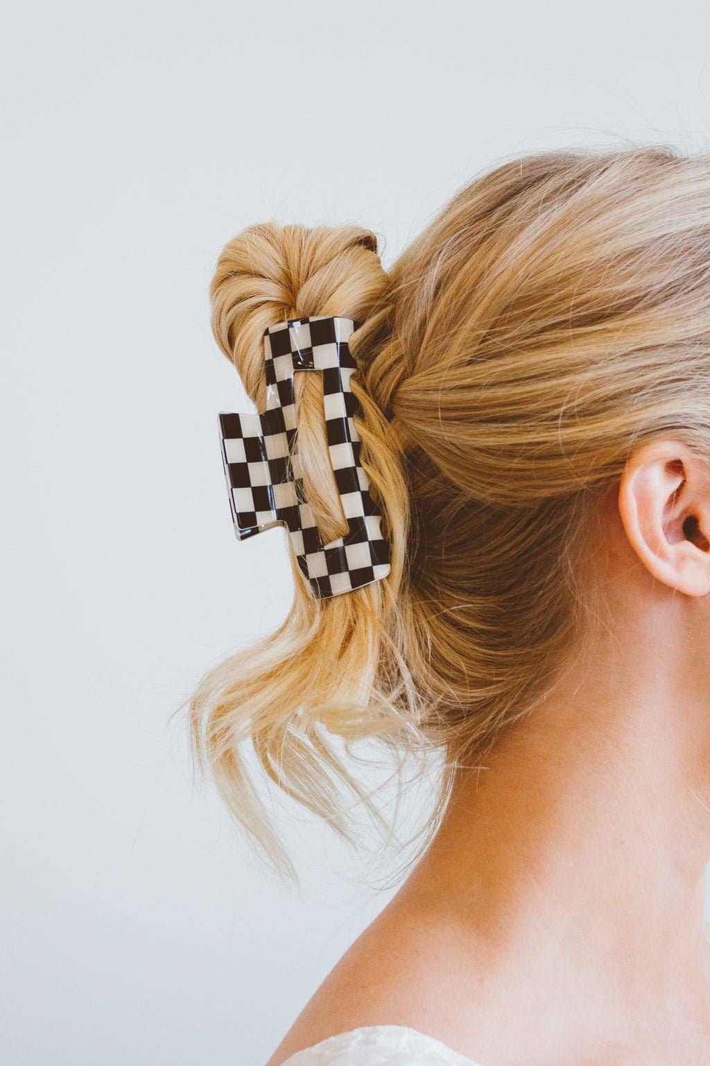 Rad Checkered Claw Clip (Black & White)