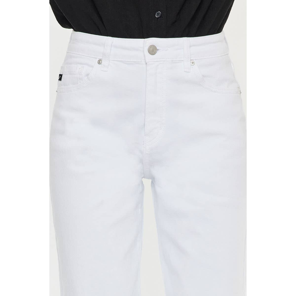 White KanCan Denim Crop Jeans