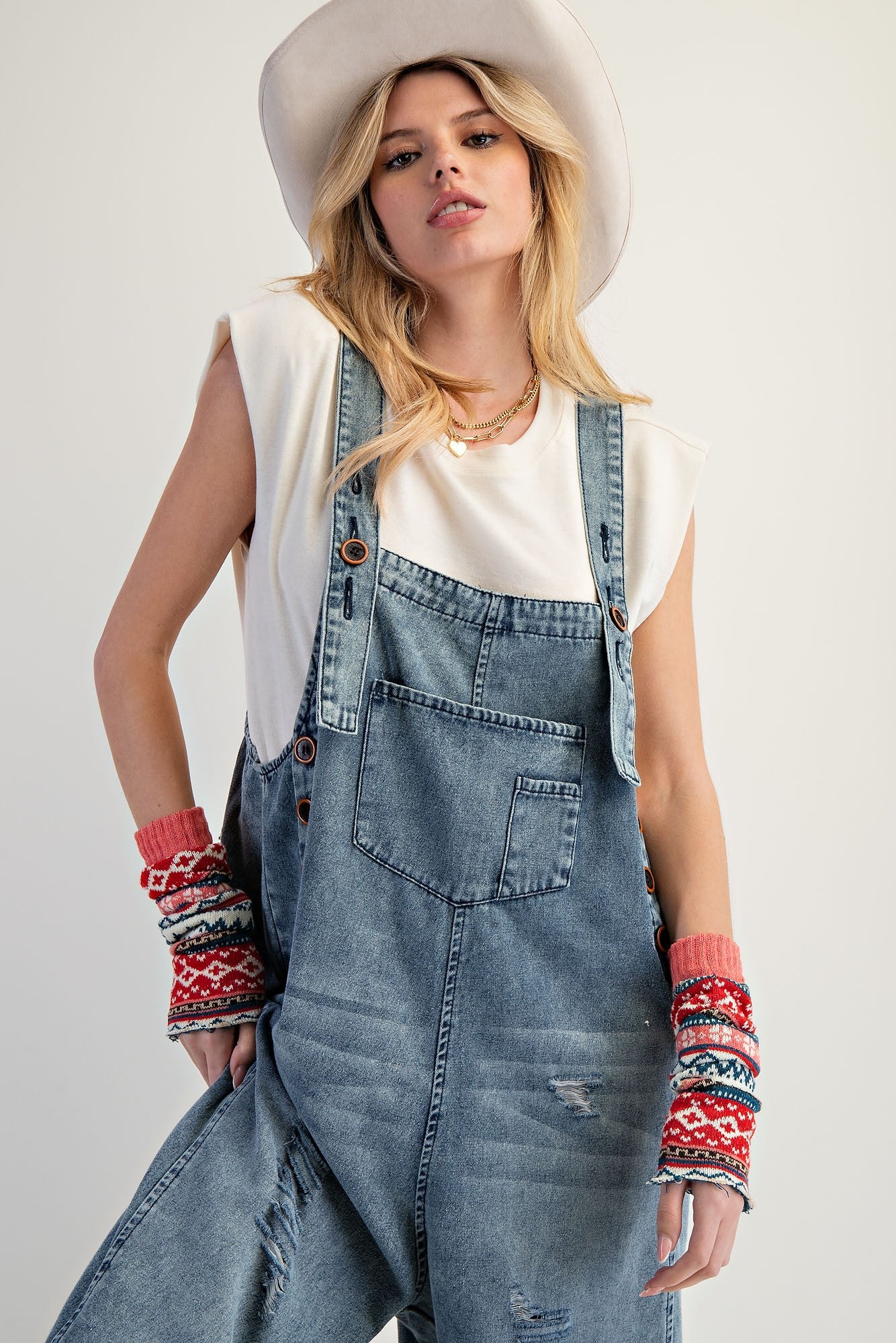 Denim Loose Fit Overalls
