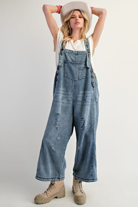 Denim Loose Fit Overalls
