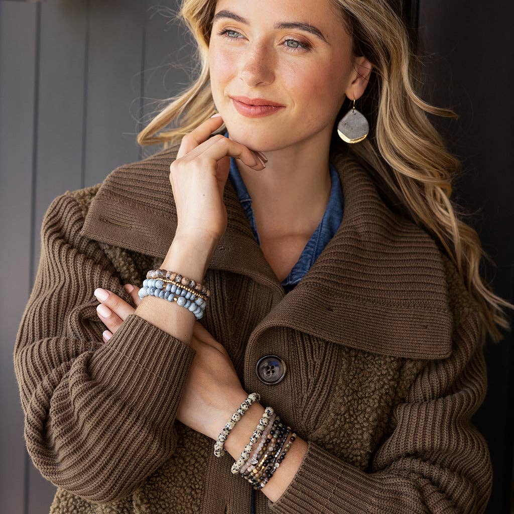Scout Curated Wears - Stone Stack Bracelet Rhodonite - Stone of Healing