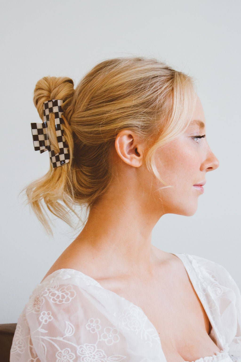 Rad Checkered Claw Clip (Black & White)