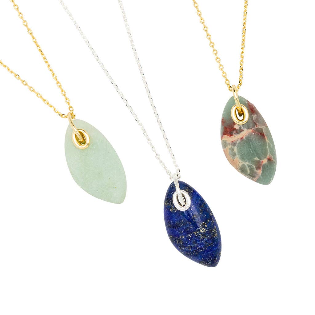 Scout Curated Wears - Organic Stone Necklace Amazonite/Gold - Stone of Courage