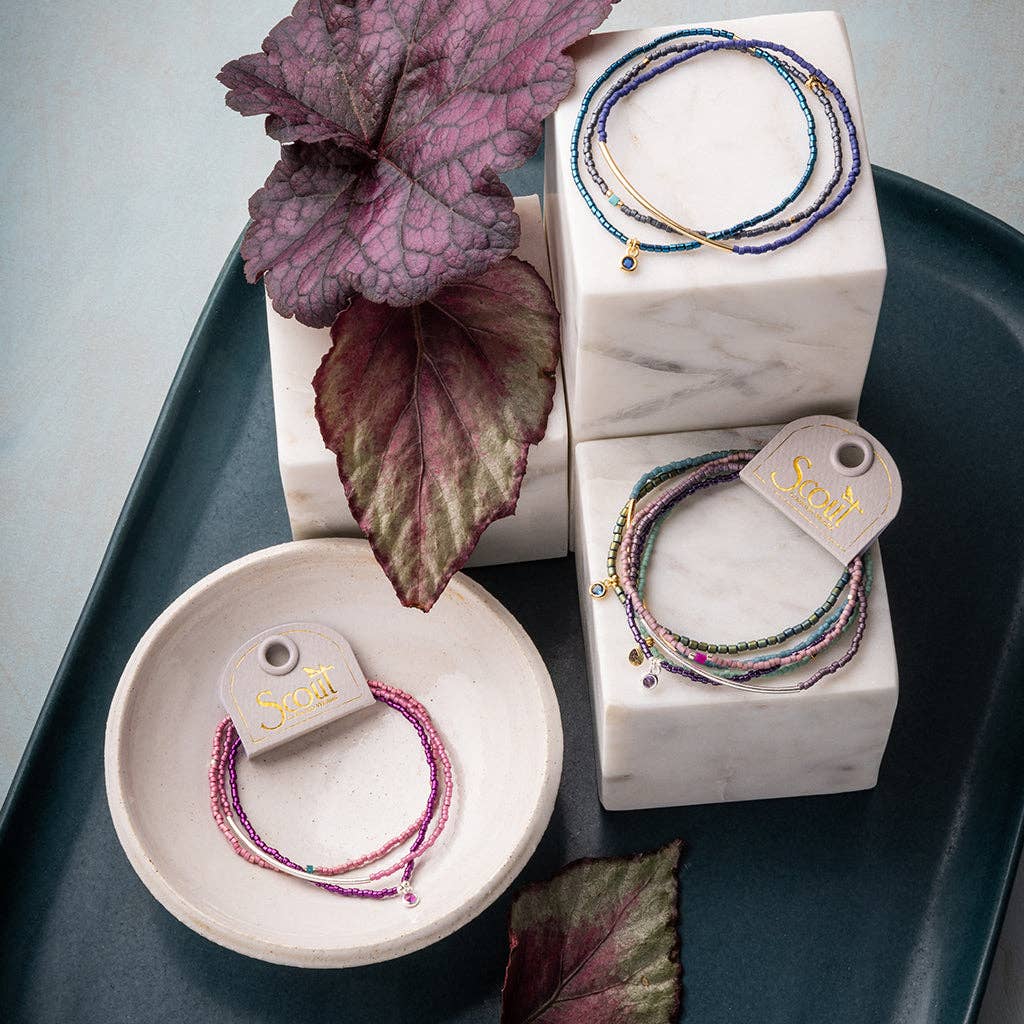 Scout Curated Wears - Tonal Chromacolor Miyuki Bracelet Trio - Turquoise/Gold