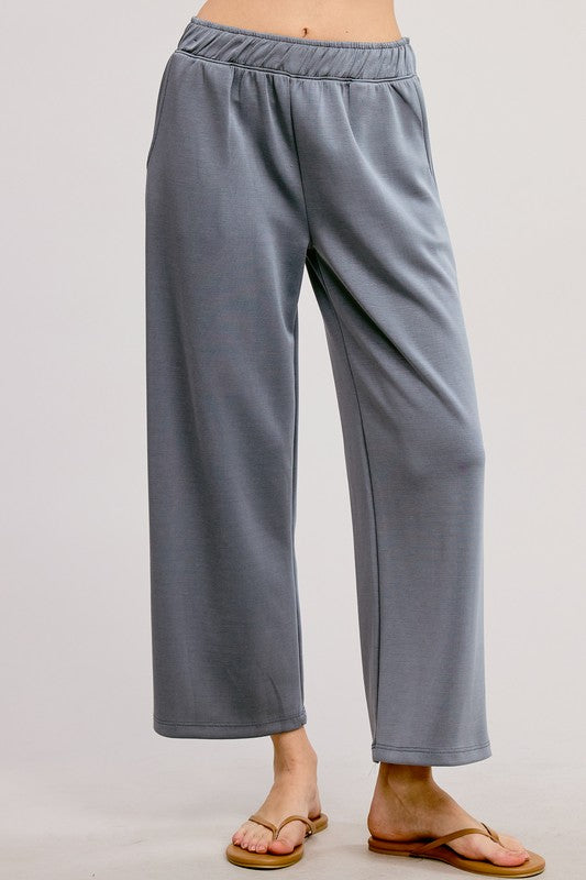 Scuba Cropped Pants (Gray / Navy)