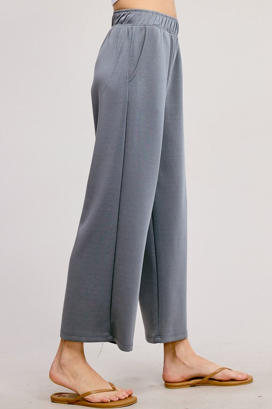 Scuba Cropped Pants (Gray / Navy)