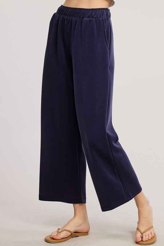 Scuba Cropped Pants (Gray / Navy)