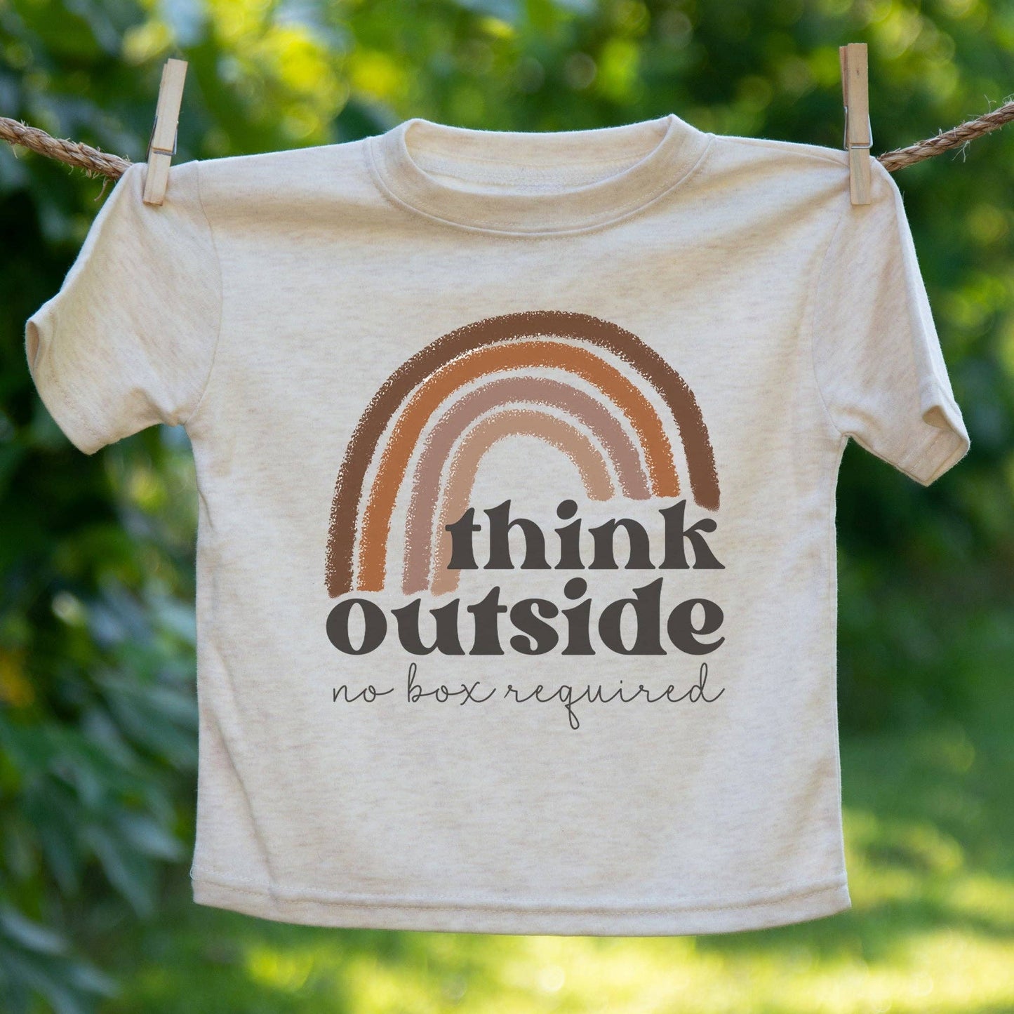 "Think outside  - no box required" Child tee